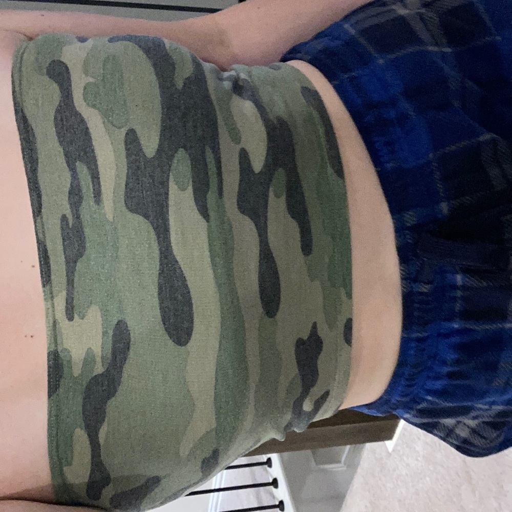 Camo strapless crop top